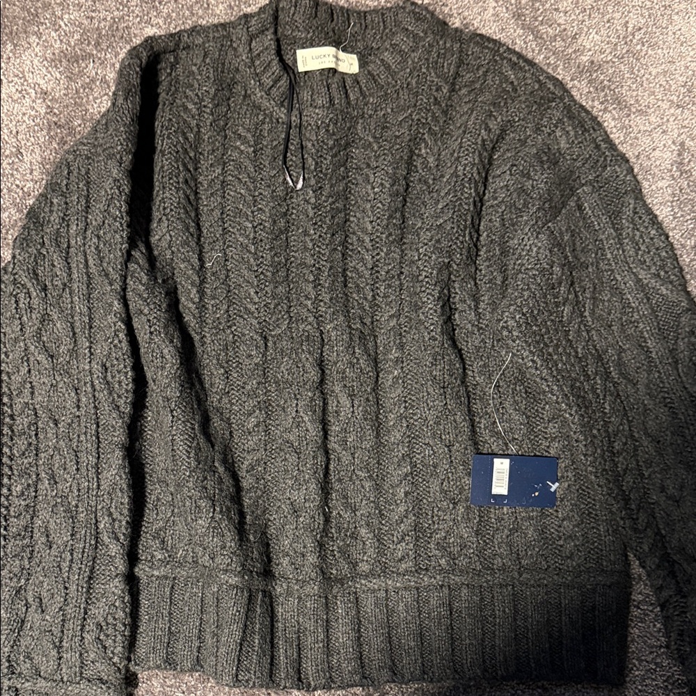 Lucky Brand Dark Gray Crewneck Sweater